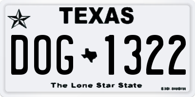 TX license plate DOG1322