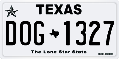 TX license plate DOG1327