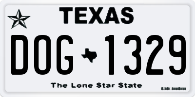 TX license plate DOG1329