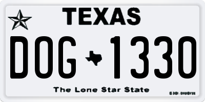 TX license plate DOG1330