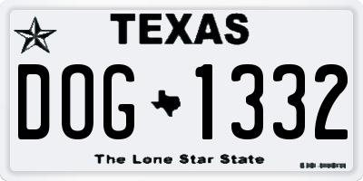 TX license plate DOG1332