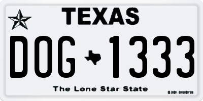 TX license plate DOG1333