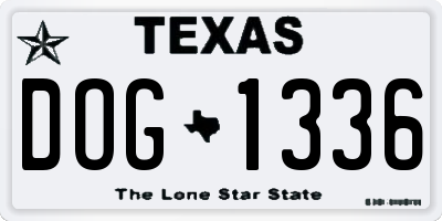 TX license plate DOG1336