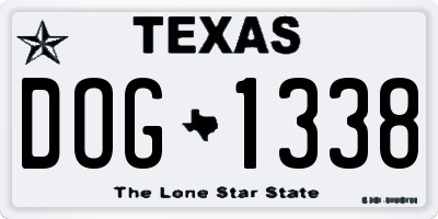 TX license plate DOG1338