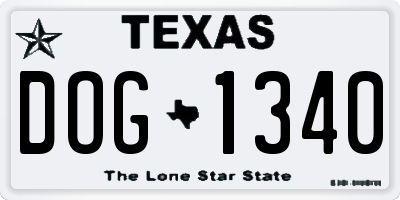 TX license plate DOG1340