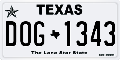 TX license plate DOG1343