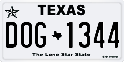 TX license plate DOG1344