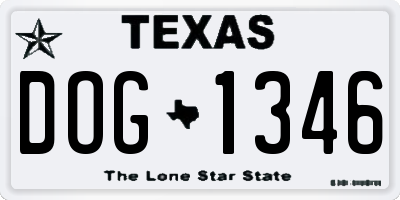 TX license plate DOG1346