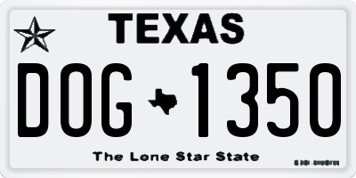 TX license plate DOG1350