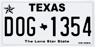 TX license plate DOG1354