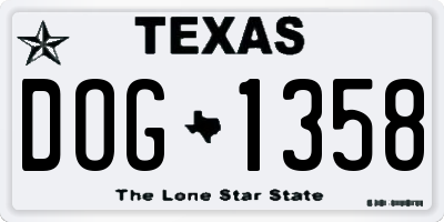 TX license plate DOG1358