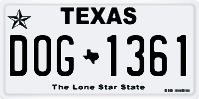 TX license plate DOG1361
