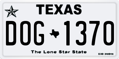 TX license plate DOG1370