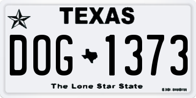 TX license plate DOG1373
