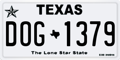 TX license plate DOG1379