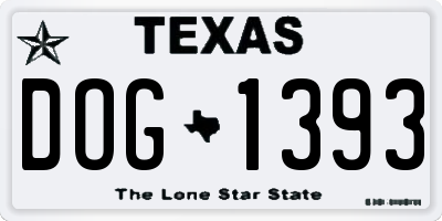 TX license plate DOG1393