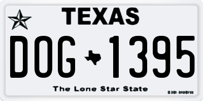 TX license plate DOG1395