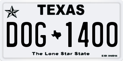 TX license plate DOG1400