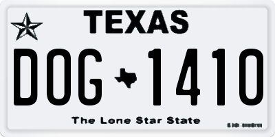 TX license plate DOG1410