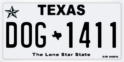 TX license plate DOG1411