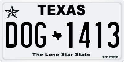 TX license plate DOG1413