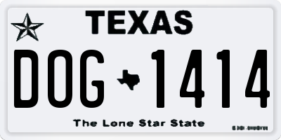 TX license plate DOG1414