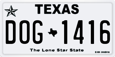 TX license plate DOG1416