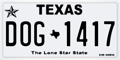 TX license plate DOG1417