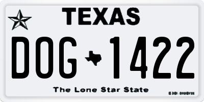 TX license plate DOG1422
