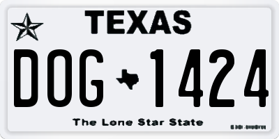 TX license plate DOG1424