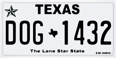 TX license plate DOG1432