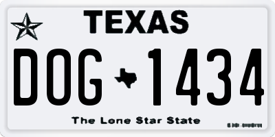 TX license plate DOG1434