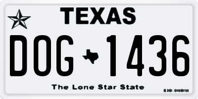 TX license plate DOG1436