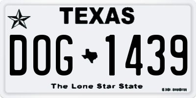 TX license plate DOG1439