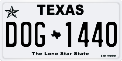 TX license plate DOG1440