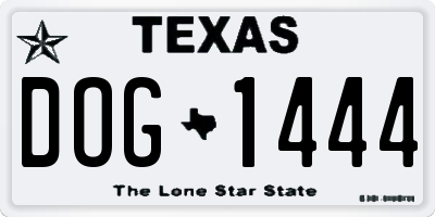 TX license plate DOG1444