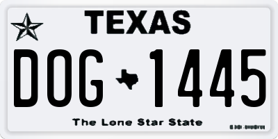 TX license plate DOG1445