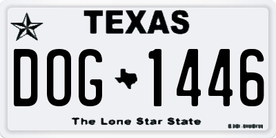 TX license plate DOG1446