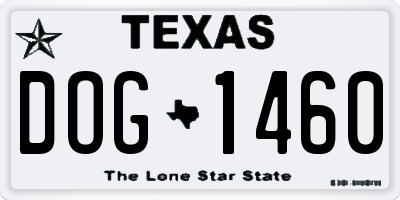 TX license plate DOG1460