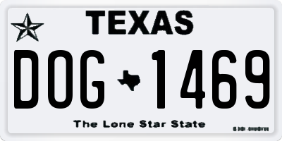 TX license plate DOG1469