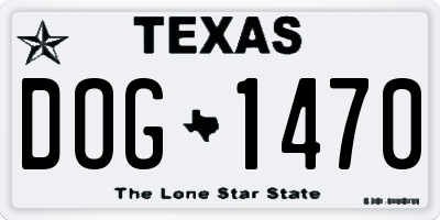TX license plate DOG1470