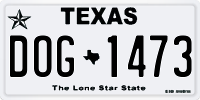 TX license plate DOG1473