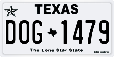 TX license plate DOG1479