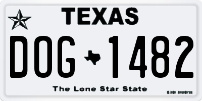 TX license plate DOG1482
