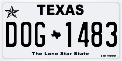 TX license plate DOG1483