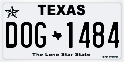 TX license plate DOG1484