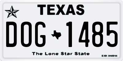TX license plate DOG1485