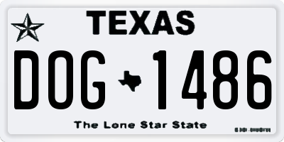 TX license plate DOG1486