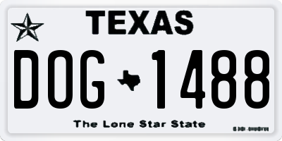TX license plate DOG1488