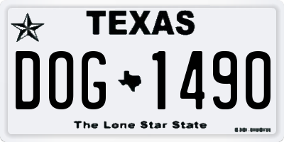 TX license plate DOG1490